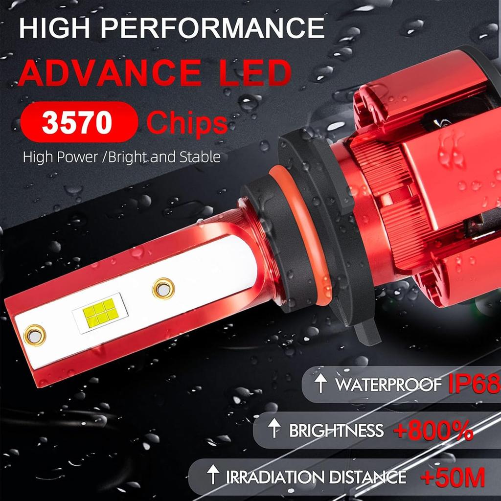 For Toyota Camry 2000 2001 2002 2003 2004 2005 2006 Light Bulbs, 800% Brightness Hi and Lo Beam+Fog Light Bulbs, Superfocused Beam Mode, 6500K White,