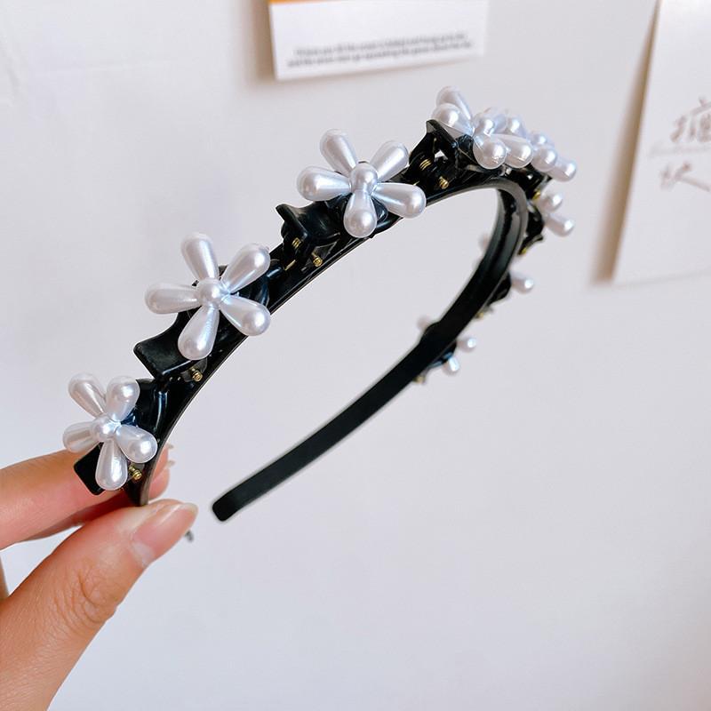 Pearl Headband for Women Elegant Bangs Hair Clip Fashionable Girl Hairband Hair Accessory