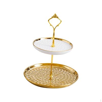 Stojan na dort Stojan na cupcakes Multifunkční s rukojetí Podnos na sušenky 2patrový Servírovací pro