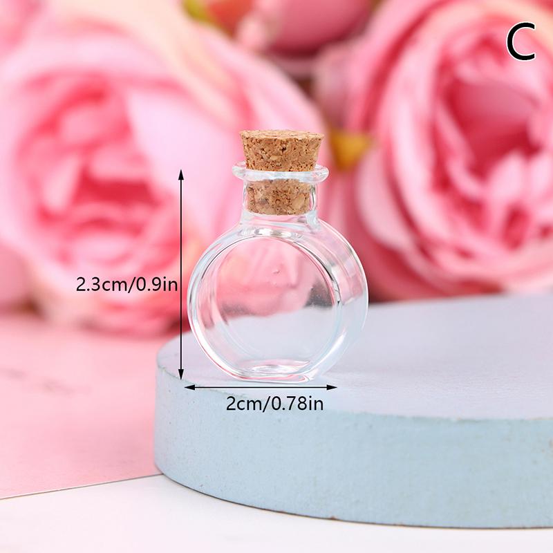 1:12 Dollhouse Mini Wish Bottle Glass Storage Bottle W/Cork Candy Jar Home Decor
