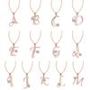 Rhinestone Alphabet Fashion Jewelry A-Z Necklace 26 English Letters Letter Necklace Letter Pendant