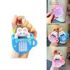 Adorable Bunny Calculator Keychain Soft Rubber Cute Keyring For School Bags And Gifts