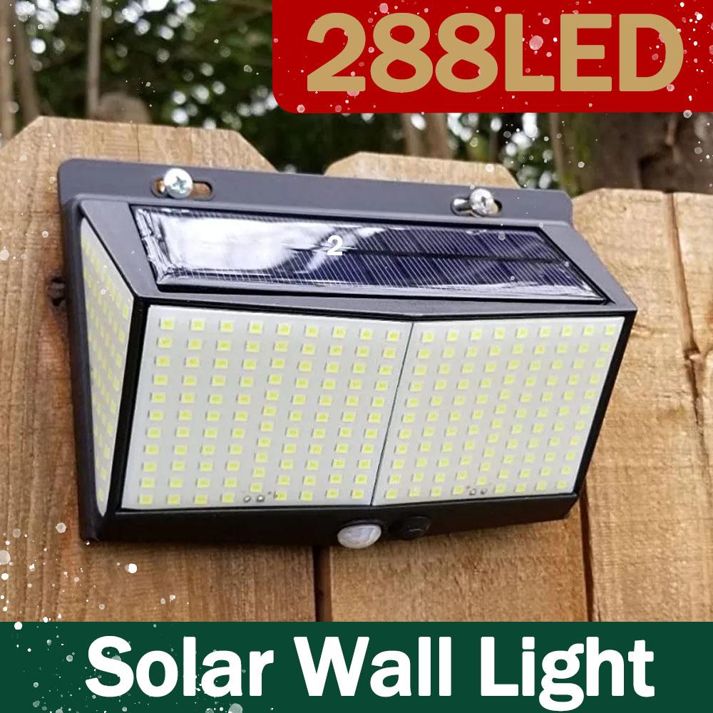288LED Solar Light Outdoor Solar Lamp Outdoor Waterproof for Garden Decoration 3 Modes Powered Sunlight Wall Street Lights