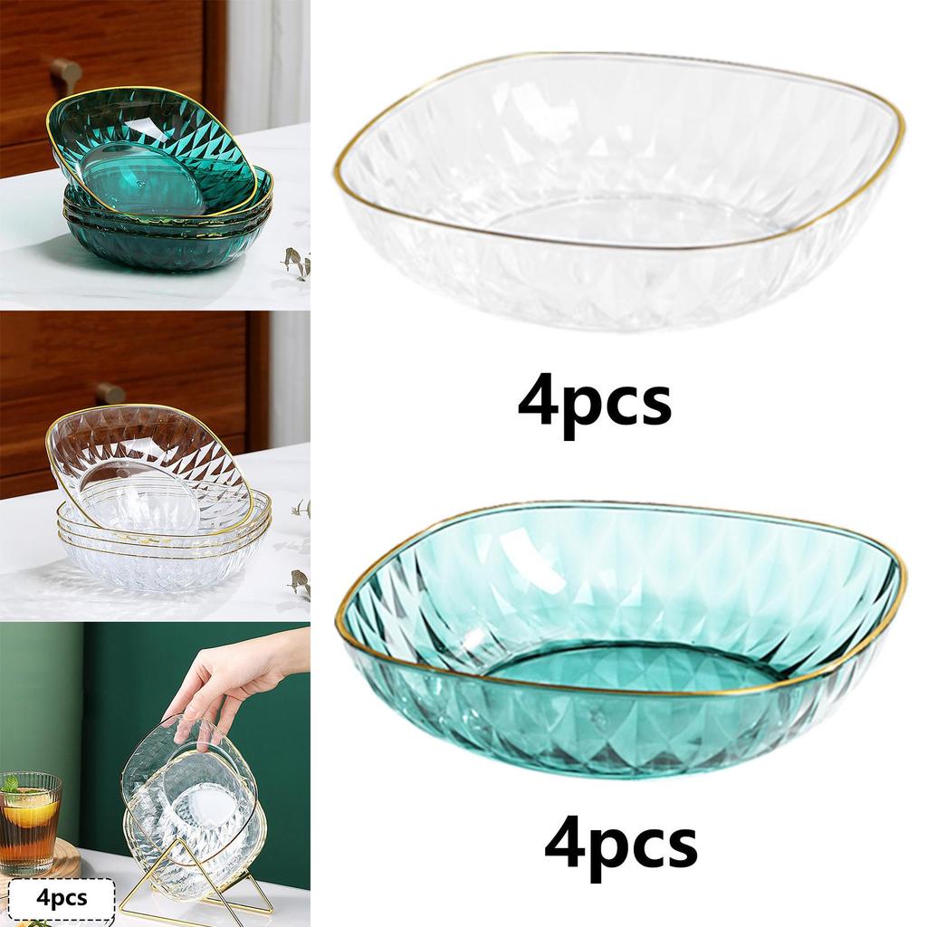 4 Pieces Fruit Plates Household Fruit Candy Tray for Candy Veggies Kitchen