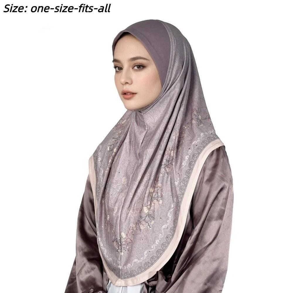 Full Coverage Instant Hijab Soft Floral Prayer Hijab New Women Hijab Scarf  for Women