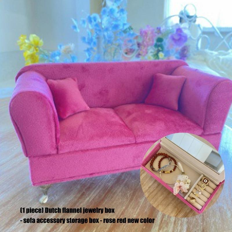 Premium Weiches Flanell Sofa Stil Schmuckschatulle Mit Mehreren Fächern Neu Rose Schmuckaufbewahrung