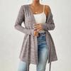 Women's Fashion Solid Color Long Sleeve Tie Casual Loose Cardigan Tops Jacket