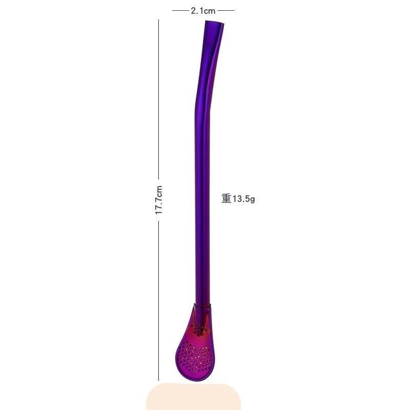 1 Pcs Multi-functional Fashion New Style High-grade Drinking Straws, Healthy Stainless Steel Straws & Stir Bar & Spoons