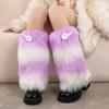 Anime Cute 3D Wing Boot Cover Women Girls Japanese Colorblock Plush Leg Warmer