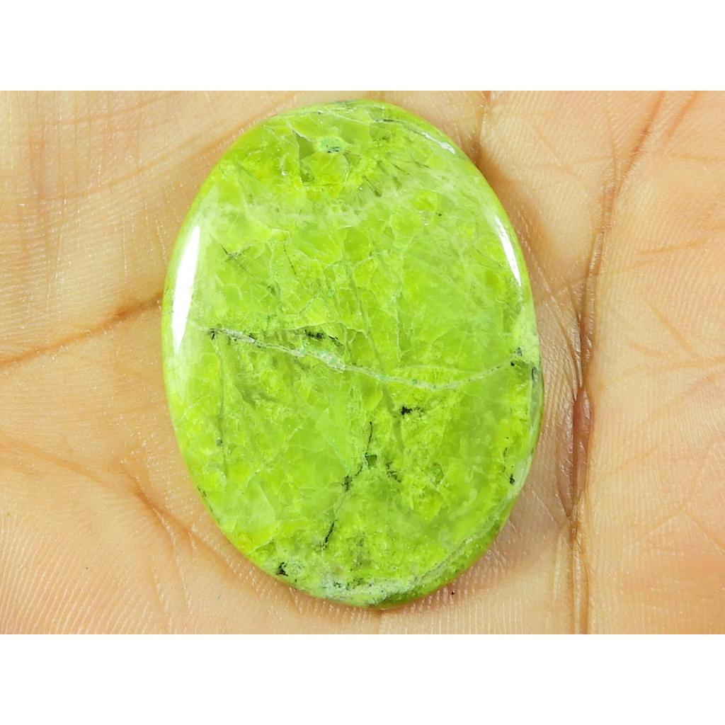 27X36X05 MM Natural Green Opal Oval Shape Cabochon Loose Gemstone 34Cts. SK-4752
