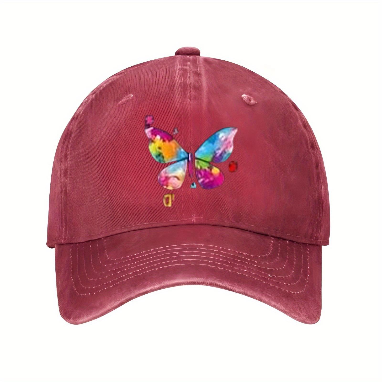 

Colorful Butterfly Print Baseball Cap Autism Awareness Unisex Cotton Adjustable Casual Sports Hat One Size