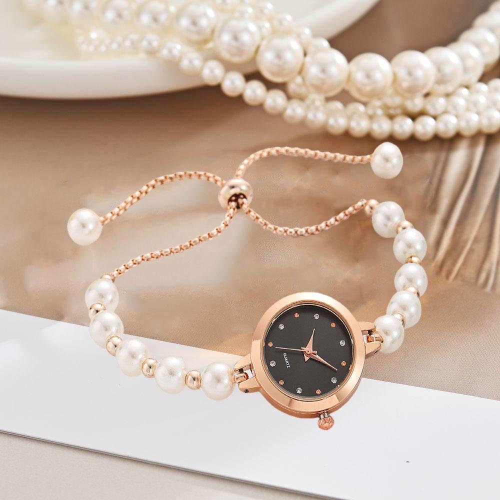 Adjustable Quartz Watch Precise Women's Watch Trendy Pearl Bracelet Watch  Birthday Gift