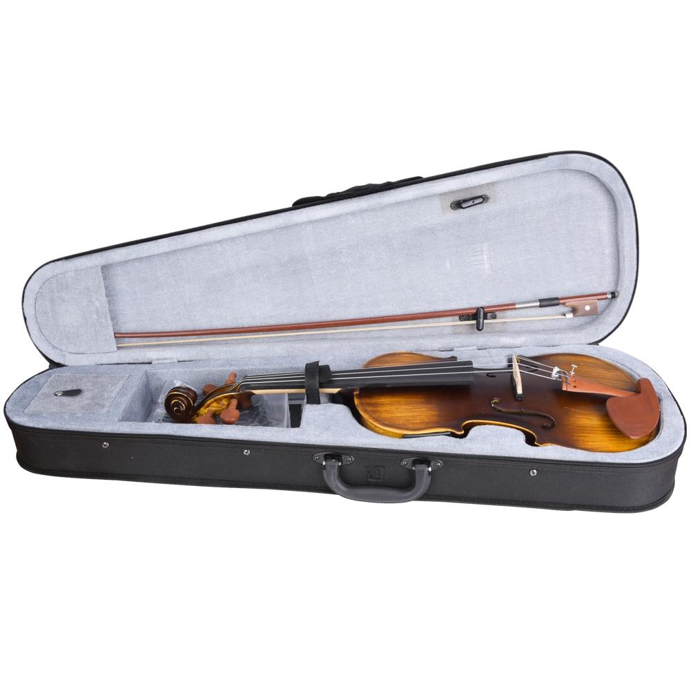AV E310 Electro Acoustic EQ Violin Matte Finish Fiddle Kit with Case Rosin Bow Extra Strings