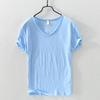 T-shirt da uomo semplice in cotone sottile traspirante slim a maniche corte T-shirt casual da uomo tinta unita a maniche corte Maglietta di base