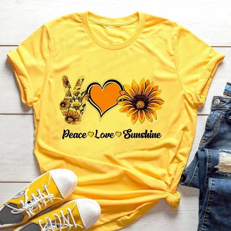 Dam T-shirt Solros 3d Tryck T-shirt Dam Mode Kortärmad Toppar Tees Damtoppar Blommig Camiseta Y2k Kläder Blomma