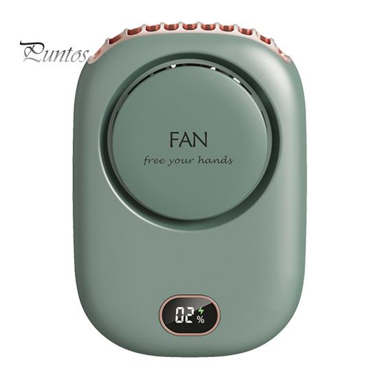 

Портативный подвесной вентилятор с цифровым дисплеем, мощный воздушный поток, низкий уровень шума, USB-зарядка, безлопастной мини-вентилятор охлаждения зелёный