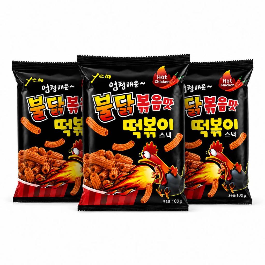 YEM Spicy Chicken Rice Cake Strips Snack 100g
