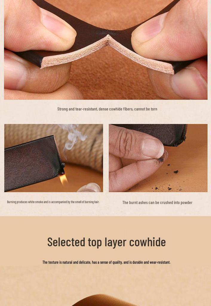 Men's Korean Style Genuine Cowhide Pin Buckle Casual Jeans Belt