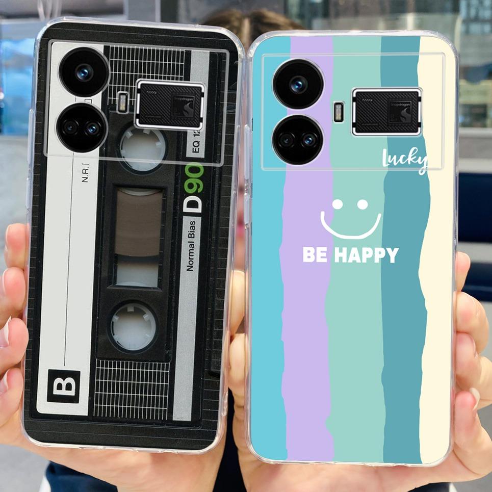 Pro Realme GT5 Pouzdro Průhledné Silikonové Měkký TPU Kryt Pro OPPO Realme GT 5 RealmeGT5 Pouzdra Květinové Mramorové Želé Nárazník Coques