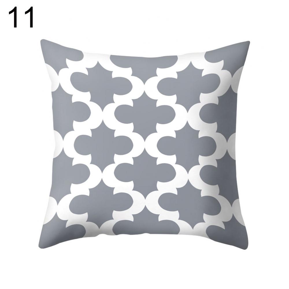 Cushion Cover Case Square Geometric Gray Throw Pillow Protector Bedding Articles