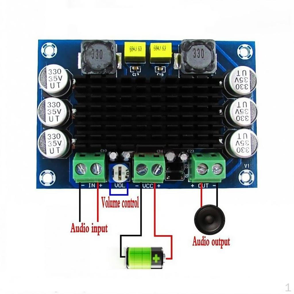 

DC 12V-26V TPA3116 D2 Channel Digital Audio Power Amplifier Board