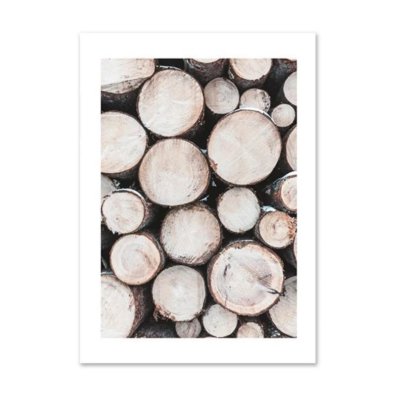 Christmas Deer Snowscape Canvas Poster Art Prints Hazelnut Wood Wall Paintings Christmas Wall Posters Living Room Decor Gift