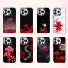 Okyo G-Ghoul Rote Spinnenlilie Handyhülle für iPhone 17, 16, 15, 14, 13, 12, 11 Plus, Pro Max, farbige silberfarbene Innenseite