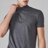 Mænd Halvhøj Krave Slim Fit T-shirt Sommer Afslappet Kortærmet Ensfarvet Elastisk Tynd Pullover T-shirt