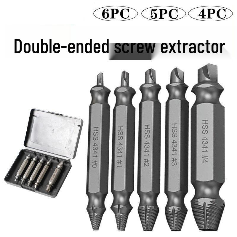 High-Speed Steel Double-Ended Screw and Wire Extractor Set 4341