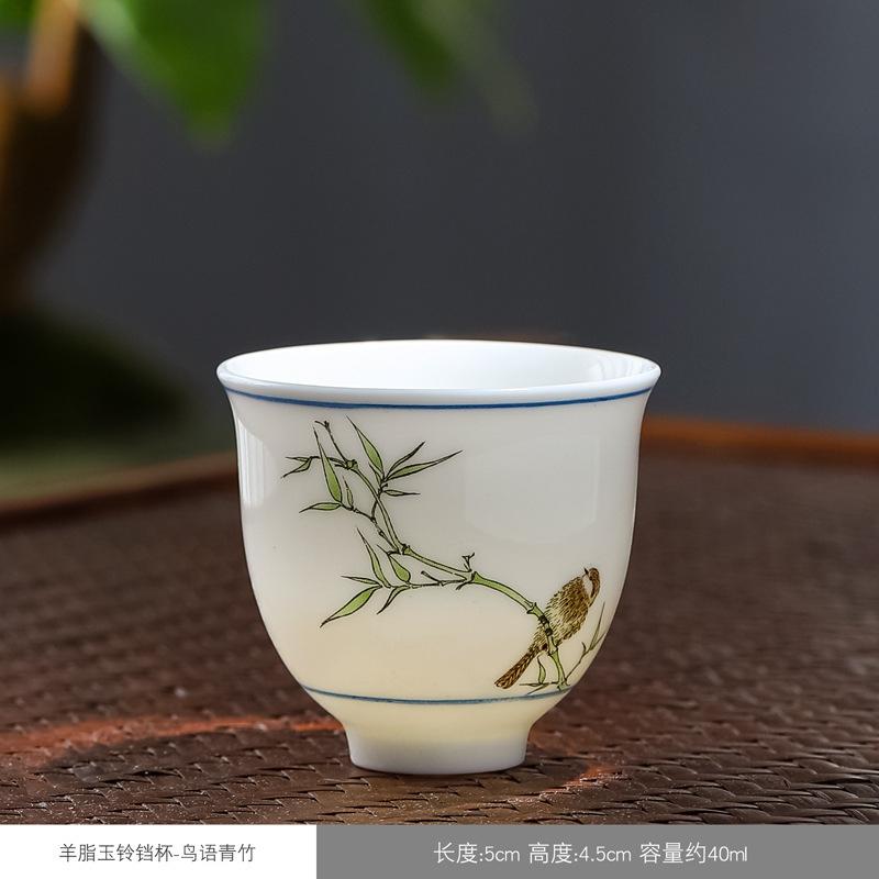 Seladon çay fincanı seramik el boyaması usta tek fincan çay fincanı ev kung fu çay kasesi retro şapka fincan