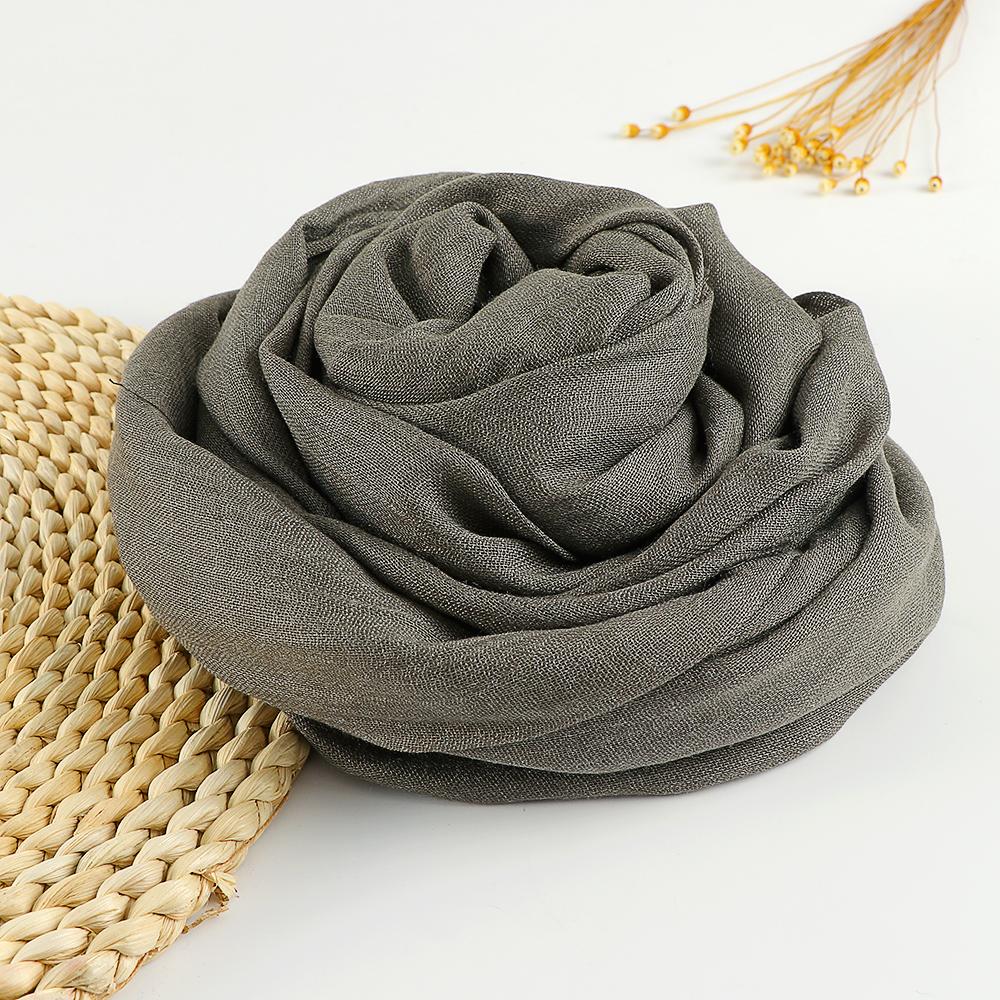New Muslim Linen Cotton Scarf Hijab Big Size Soft Shawls For Women Muslim Scarves Solid Color Wraps Ladies Headband 190*100cm