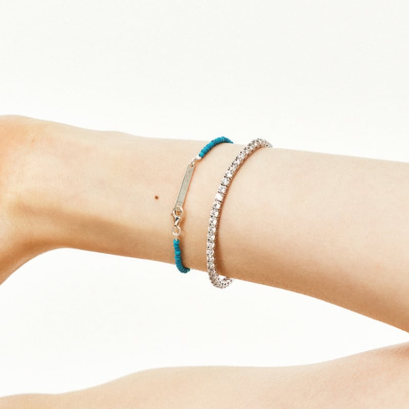 LUNNE Silver 925 Point Ball Turquoise Bracelet #LSB20