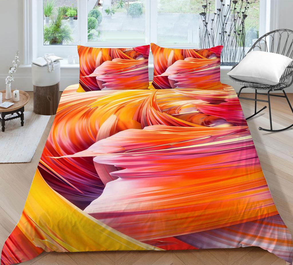 Tie Dye Bettwäscheset King Queen Größe Buntes Spritzfarben-Kunststil Bettbezug für Teenager Erwachsene mit Kissenbezug Weicher Steppdeckenbezug