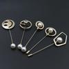 Pearl Decorative Buckle One-Word Button Cuff Pin Buckle Clothes Coat Jacket Accessories Shawl Silk Scarf Shirt Buckle