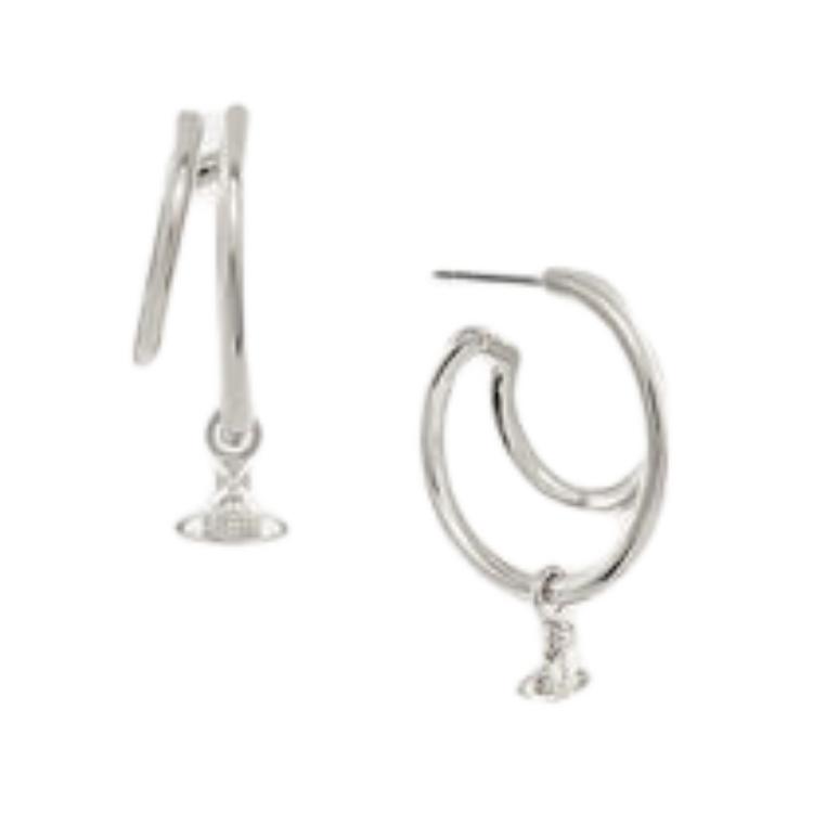 

Vivienne Westwood Ronda Saturn Pendant Double Ring Earrings Women earrings Brass Silver 8053195224357 Box+Shopping Bag