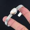 Wedding Gift For Her 925 Silver Natural Scolecite Gemstone Bangle Adjustable