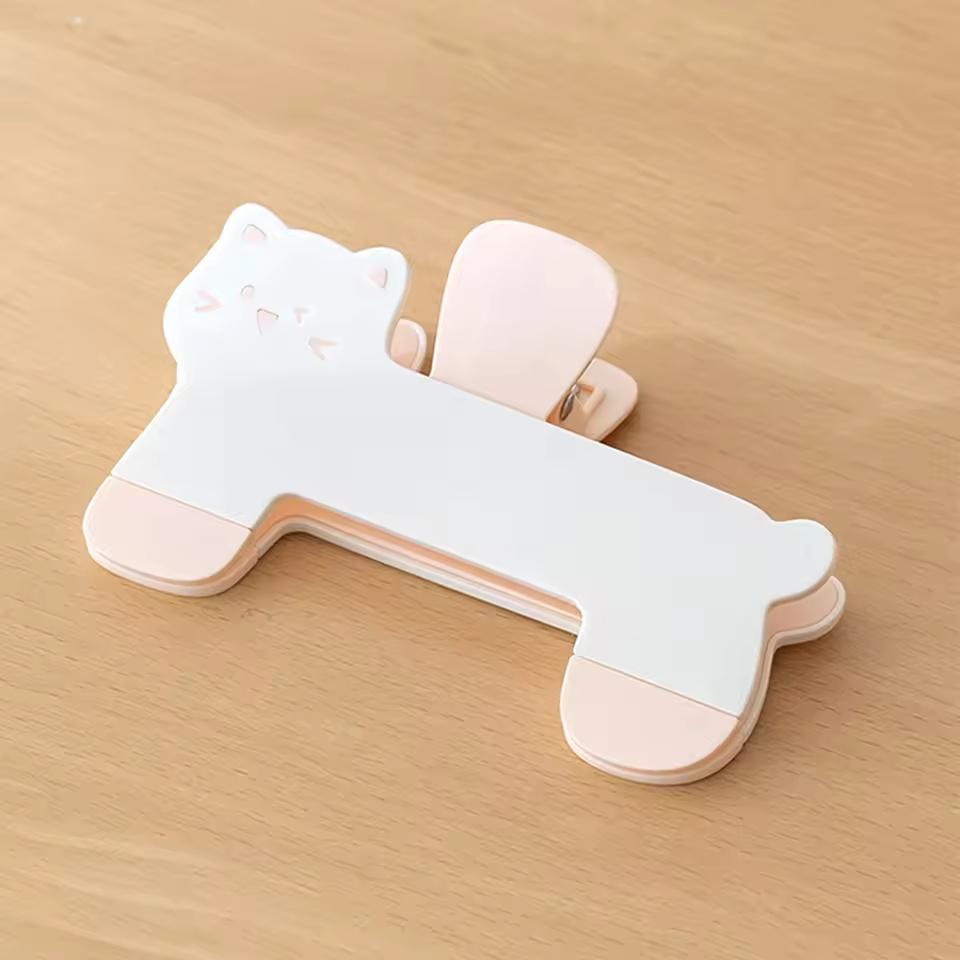 Cat Shape Plastic Book Clip Cartoon Reading Auxiliary Fixed Book Clip Bookmark Creative Design Practical Bookstore Note Clip