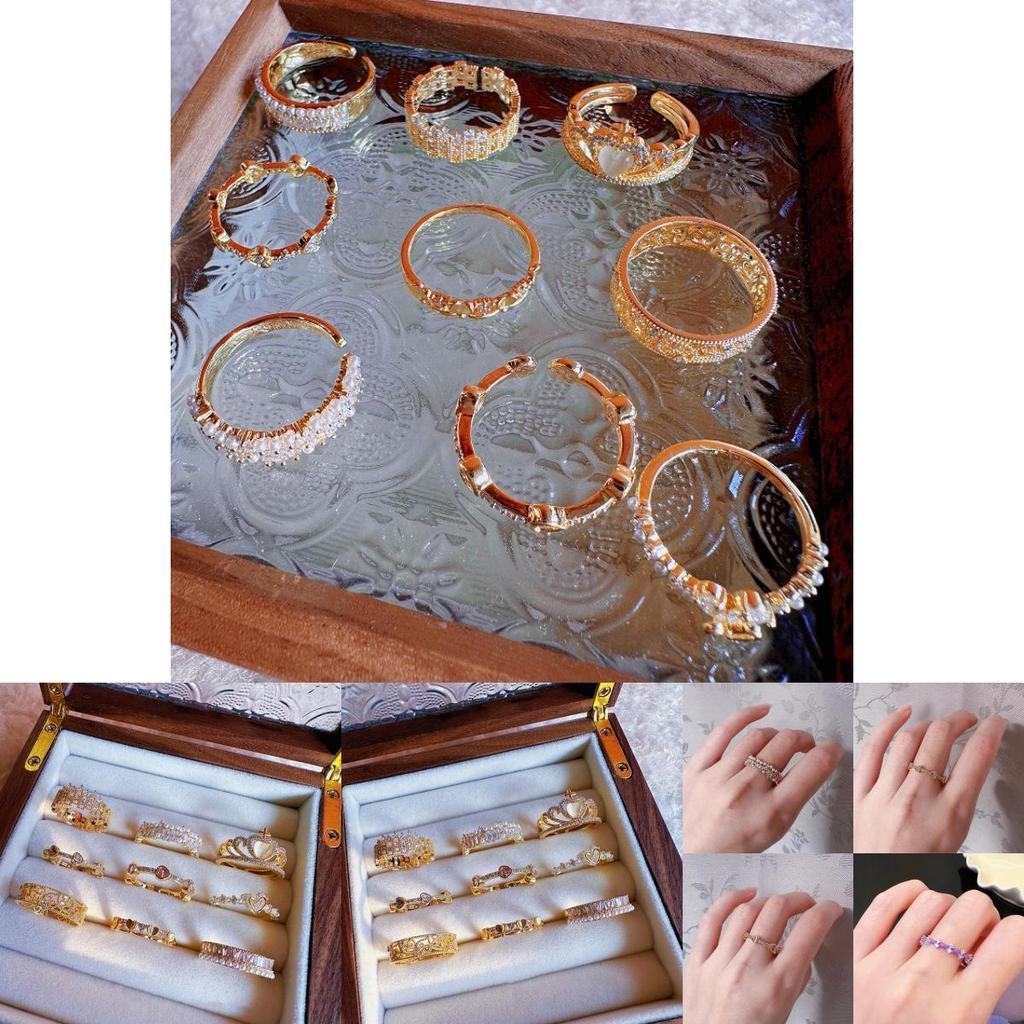 Stunning Heart Shaped Zirconia Stackable Pearl Ring For Women In Chic Copper Design