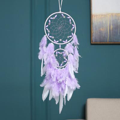 Atrapasueños Púrpura Carrillón de Viento Hecho a Mano con Cuentas Atrapasueños para Coche Habitación de Niños Decoración para Colgar en la Pared