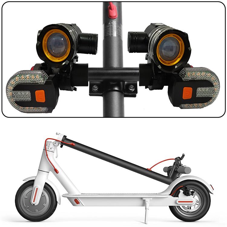 Electric Scooter LED Lamps Headlight USB Rechargeable Zoomable Bike Light for Xiaomi 1S M365 PRO2 Ninebot Skateboard Accessories