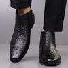Retro Embroidered Ostrich Pattern Men's Mid-Calf Square Toe Knight Boots, Plus Size 38-48