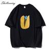 Shellsuning Summer Aesthetic Floral T Shirts Women Loose Short Sleeve Cotton Printed Tees Female Casual O Neck Vintage Base Tops