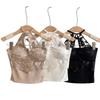 Hollow Splicing Lace Corset Hanging Neck Suspender Vest Fashion Halter Crop Tops  Women