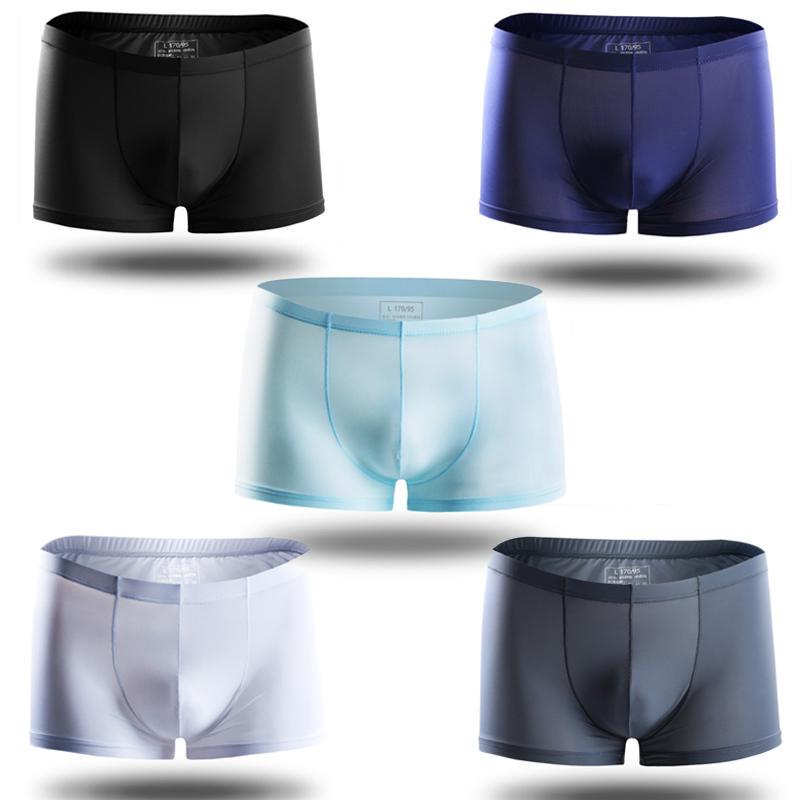 Купить Men Boxer Shorts Ice Silk Underpants Boxers Briefs Man Plus Size ...