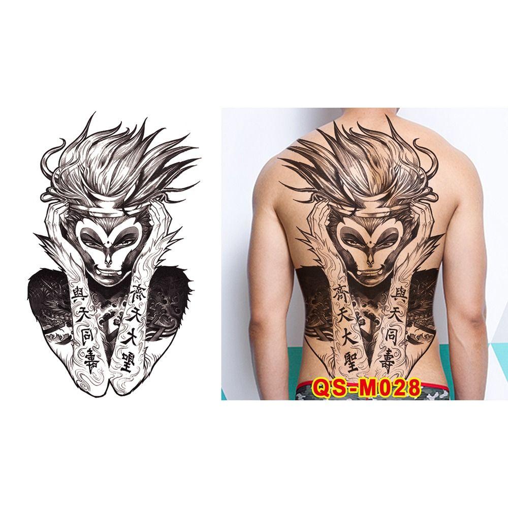 Water Transfer Printing Full Back Tattoo Sticker Buddha Pattern Full Back Temporary Tattoos  Unisex