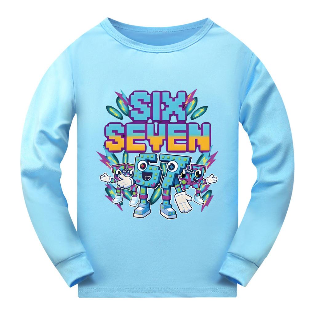 5220 Kids Boys Girls Steal a Brainrot 67 Six Seven Print Long Sleeves T-Shirt