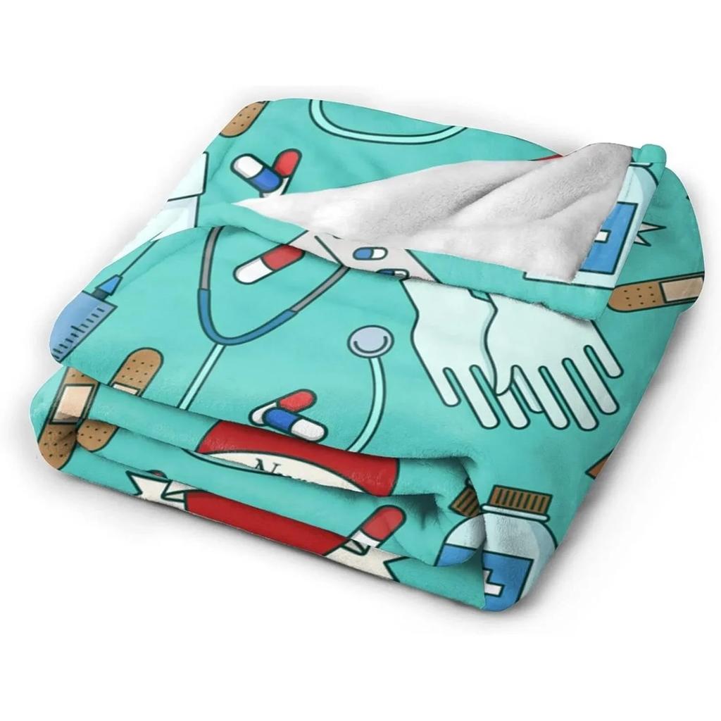 Deka na téma zdravotní sestra Lékařské téma Dárky pro sestry pro ženy Ultra hebká Celoroční Lehká Útulná Flanelová přehozová deka na postel Auto Pohovku