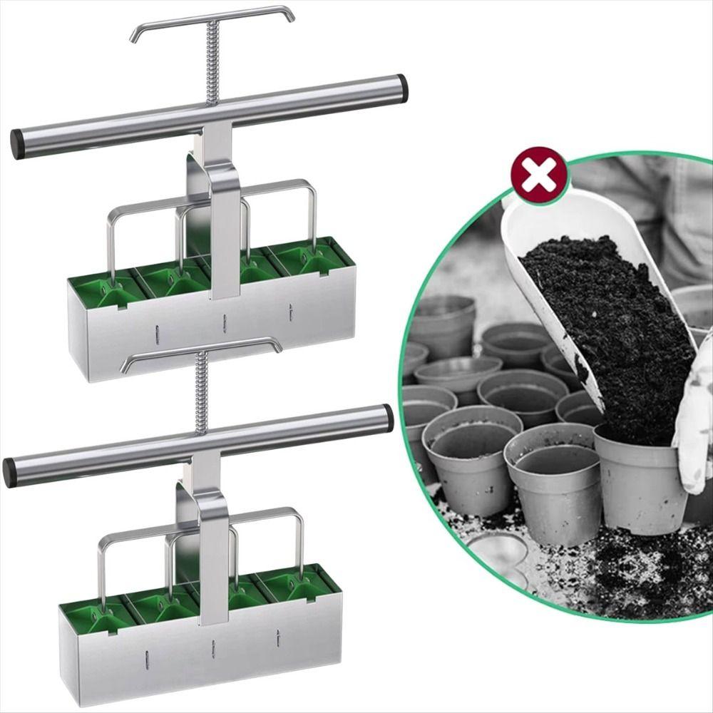 Practical Soil Blocker Heavy Duty Garden Blocking Tools 4 Cell Soil Block Maker Outdoor Plants