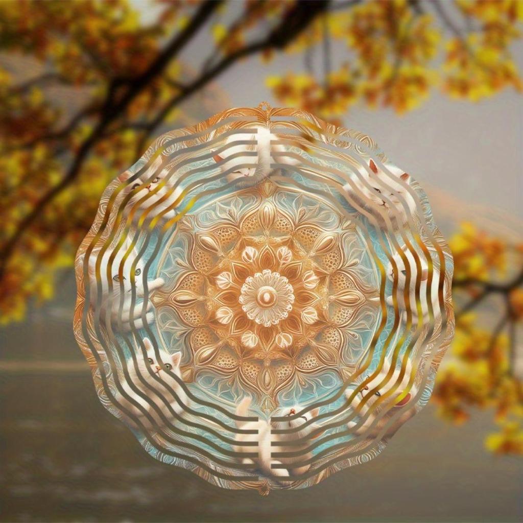 360 Degree Hook Metal Wind Chime 25.4cm Spiritual Design for All Seasons Perfect Gift for Friends Family Garden Patio Decor No Electricity Needed