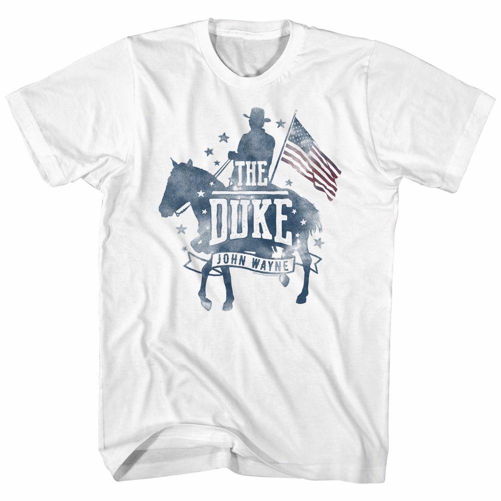 John Wayne Patriotic Silhouette White Adult T-Shirt Mens Womens Tees Top XL
